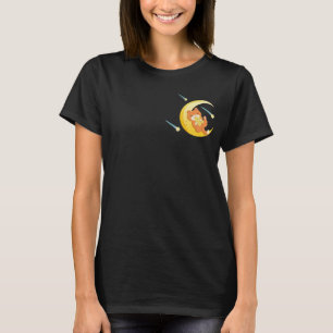 Måne Galaxy Coola Orange Cat Stars Space T Shirt
