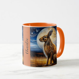 Måne Gazing Hare Personlig Mugg