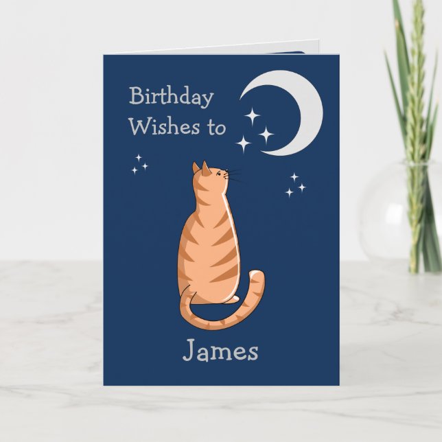 Måne Ginger Cat Card-kort Kort (Framsida)