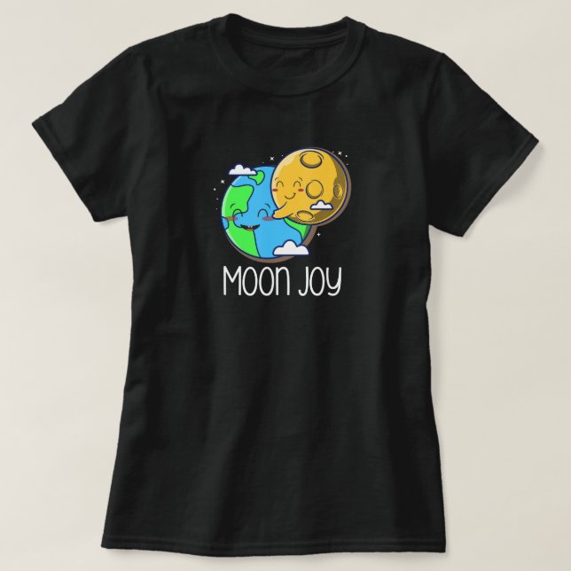 Måne Glädje Söt Jord och Måne Kram T Shirt (Design framsida)
