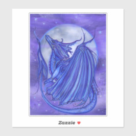 Måne glow drake med måne av Renee Lavoie Klistermärken