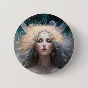 Måne Goddess Fantasy Art Knapp