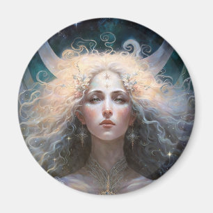 Måne Goddess Fantasy Art Magnet