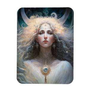 Måne Goddess Fantasy Art Magnet