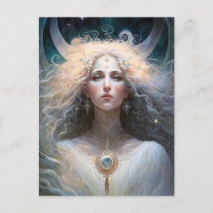 Måne Goddess Fantasy Art Vykort