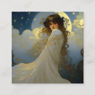 Måne Goddess Fyrkantigt Visitkort