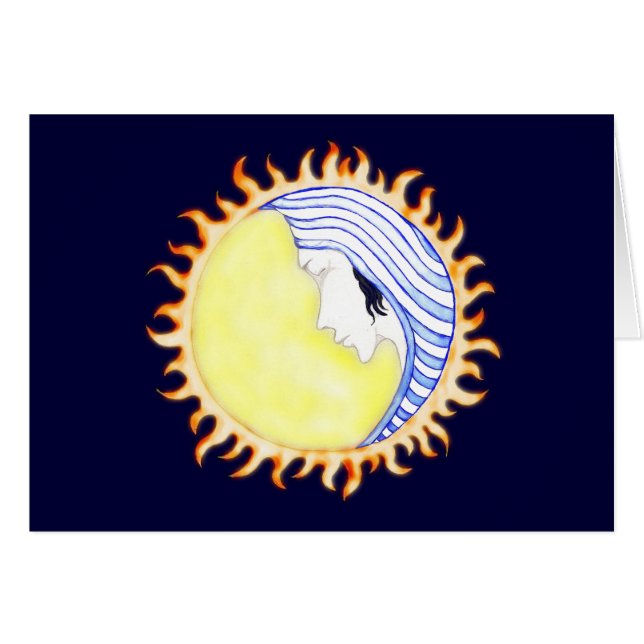 Måne Goddess Hälsningskort (Framsidan Horizontal)