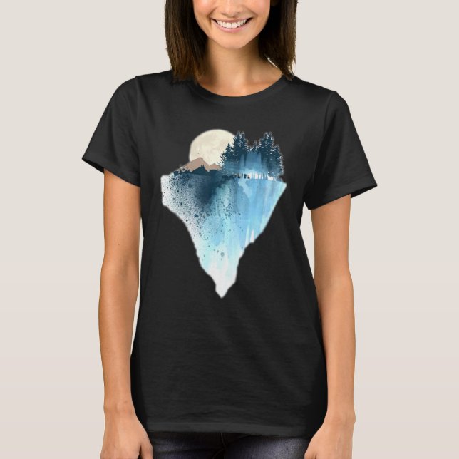 Måne Graphic Nature Måne Design Forest Måne Graphi T Shirt (Framsida)