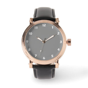 Måne Grått Solid Färg Armbandsur