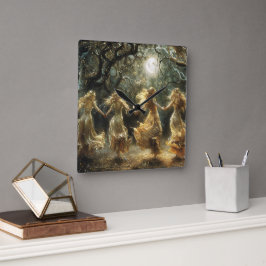 Måne guddess Dance Clock Fyrkantig Klocka
