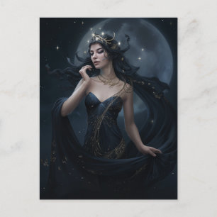 Måne guddess drottning Fantasy Art Vykort