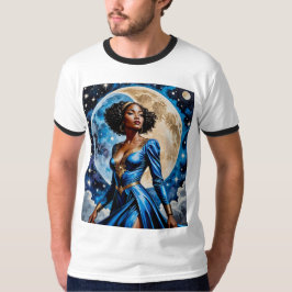 Måne guddess i Blue Magic TShirt Design T Shirt