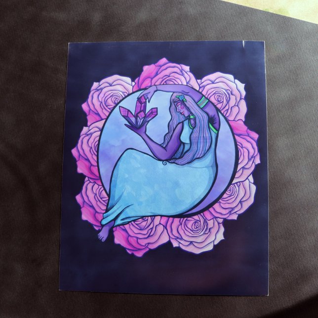 Måne guddess Magick Crystal MoonChild Art Poster (Skapare uppladdad)