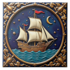 Måne Guide för sjömän Kakelplatta