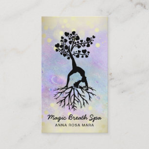 *~* Måne Guld Woman Yoga Meditation Mindfulness Visitkort