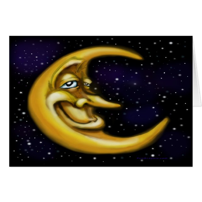 Måne Hälsningskort (Framsidan Horizontal)