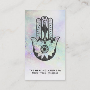 *~* Måne - Hamsa Hand of Fatima Rainbow Visitkort