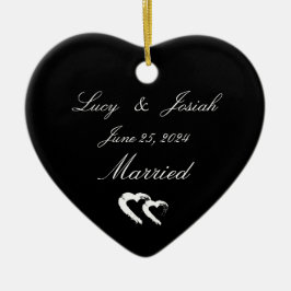 Måne Heart-gift Bröllop Gift Julgransprydnad Keramik