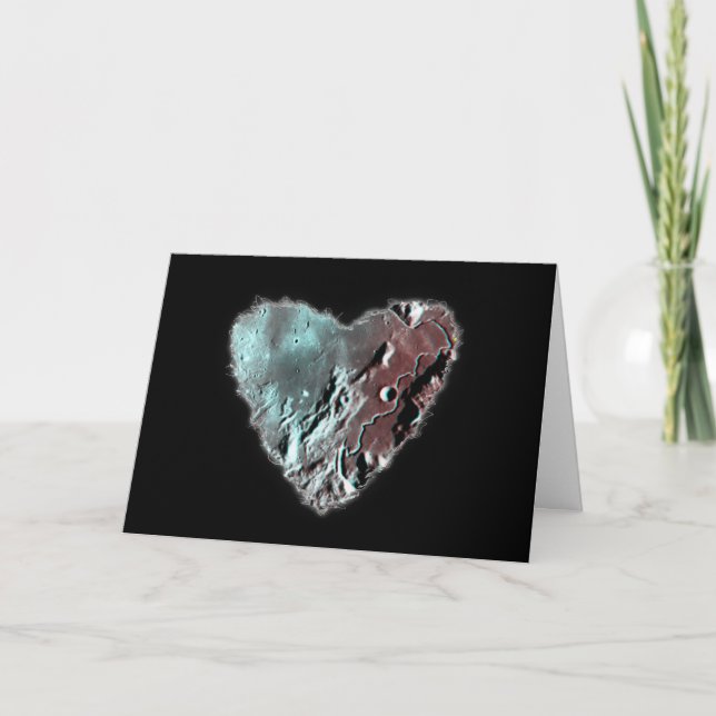 Måne Heart Sci Fi Valentine Kärlek Romantik kort (Framsida)