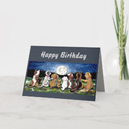 Måne Hundar Personlig födelsedag/Tillfällen kort