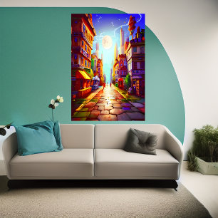 MÅNE i HIMLAR AI Art Poster