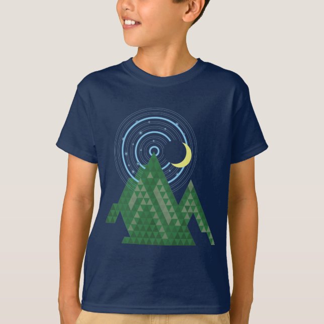 måne i himlar i bergsområdet t shirt (Framsida)