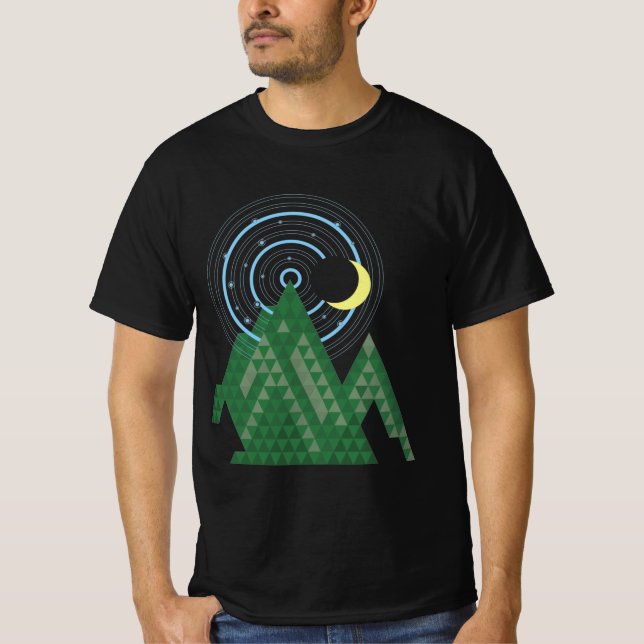 måne i himlar i bergsområdet t shirt (Framsida)