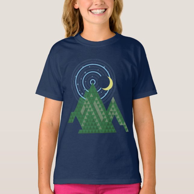 måne i himlar i bergsområdet t shirt (Framsida)