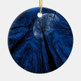 Måne i Natten Himlar Julgransprydnad Keramik