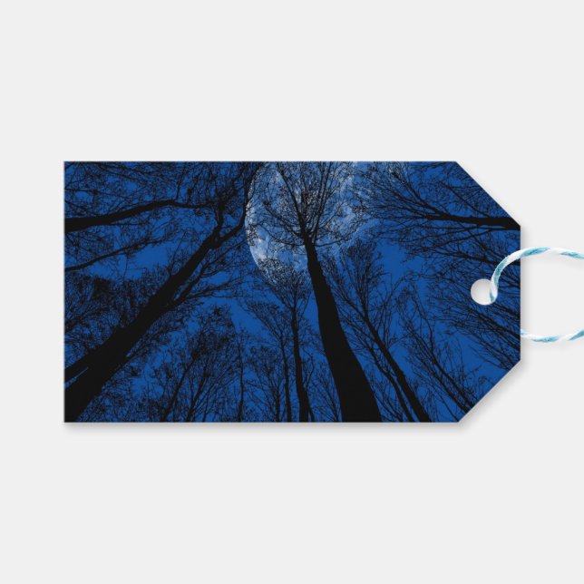 Måne i Natten Himlar Presentetikett (Framsidan (Horisontell))