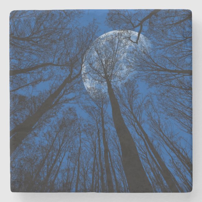 Måne i Natten Himlar Stenunderlägg (Framsidan)