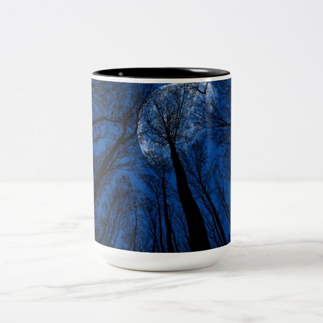 Måne i Natten Himlar Två-Tonad Mugg (Center)