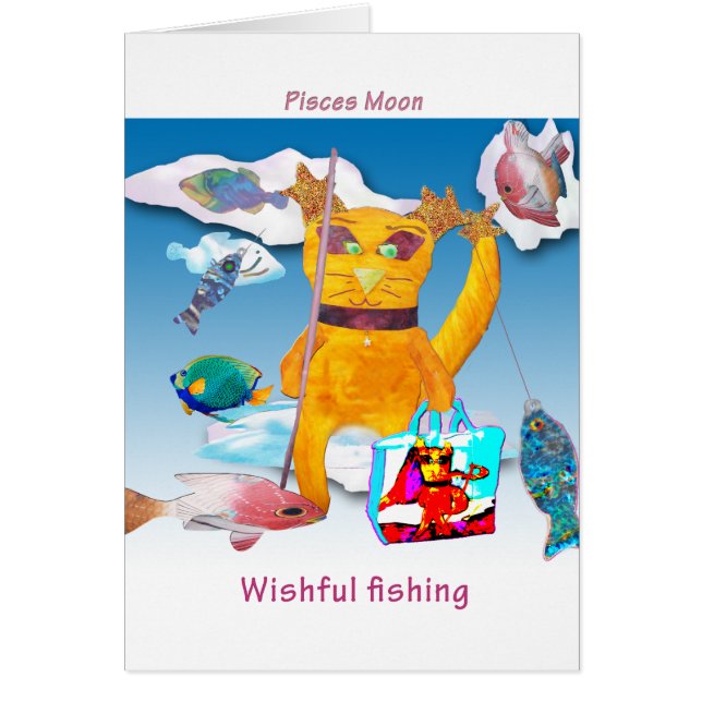 Måne i Pisces Hälsningskort (Framsidan)