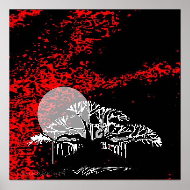 Måne i Röda Himlar Poster (Framsidan)