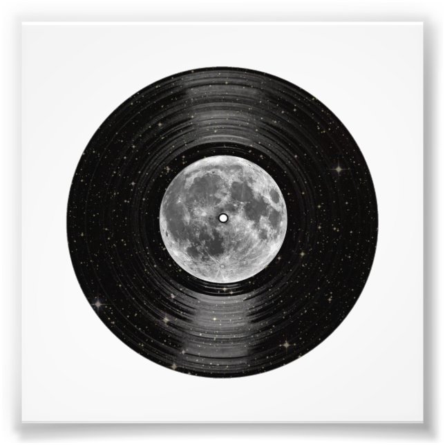 Måne i Rymdvinyl-LP-post Fototryck (Framsidan)