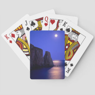 Måne i skymning Perce Rock Gaspe Coast Quebec Casinokort