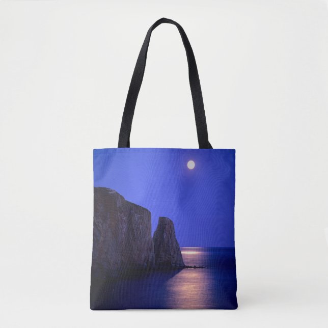 Måne i skymning | Perce Rock Gaspe kust Quebec Tygkasse (Framsida)