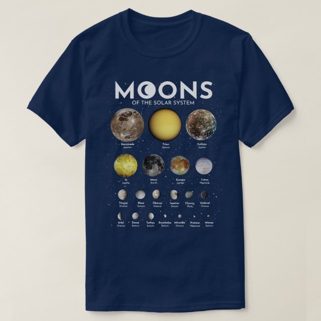 Måne i solenergisystemet 2 t shirt (Design framsida)