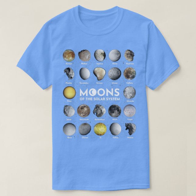 Måne i solsystemet t shirt (Design framsida)