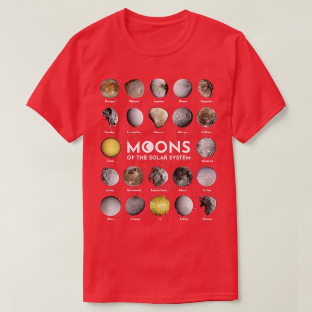 Måne i solsystemet t shirt (Design framsida)