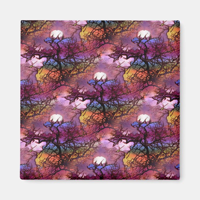 Måne i träd.... magnet (Framsidan)