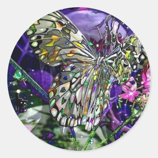 Måne inflytande runt klistermärke (Framsida)