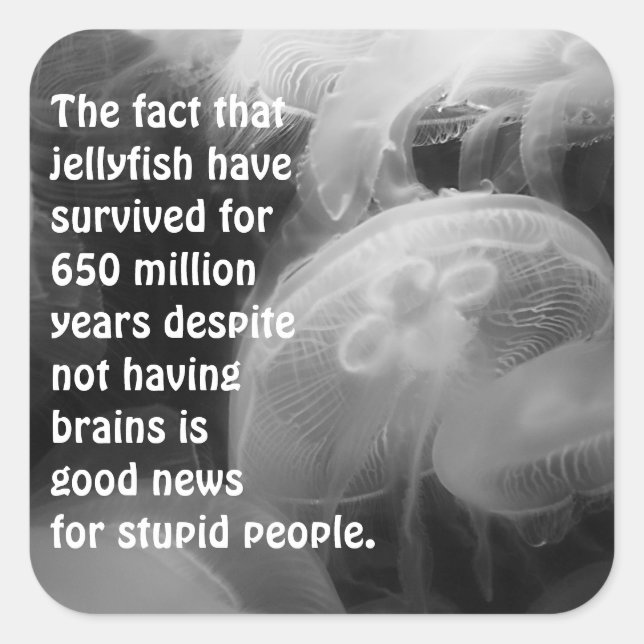 Måne Jellyfish Sticker Fyrkantigt Klistermärke (Framsida)