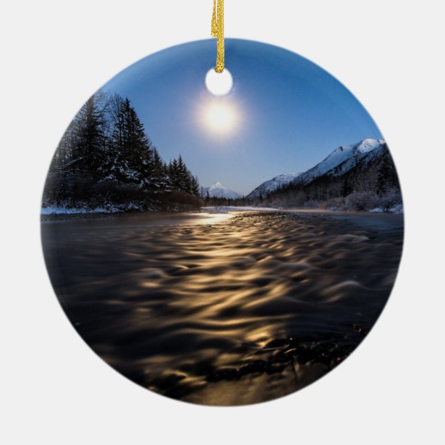 Måne Julgransprydnad Keramik (Baksidan)