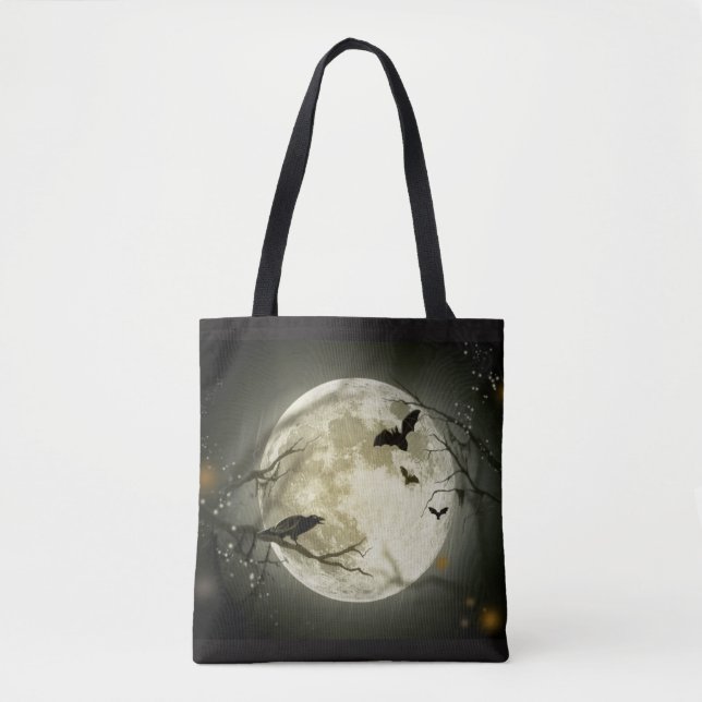 Måne & Kråka Halloween Tote Bag Tygkasse (Framsida)