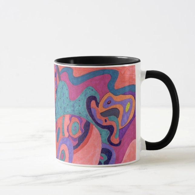 Måne-krascher, Abstrakt Art Mugg (Höger)