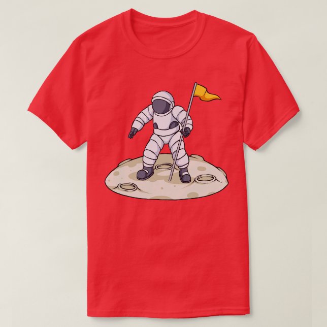 Måne landande astronaut t shirt (Design framsida)