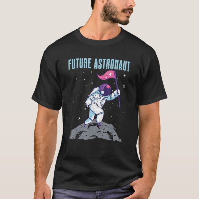 Måne, landning av rymdfärdens astronomi Vetenskapl T Shirt (Framsida)