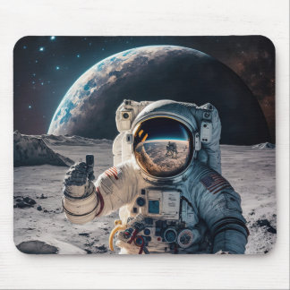 Måne landningastronaut musmatta