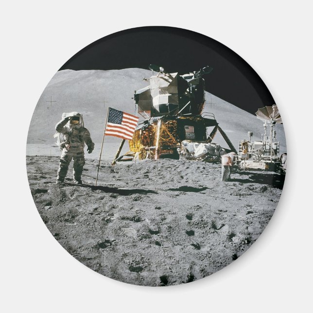 måne landningsapollo 15 lunarmodul nasa 1971 magnet (Framsidan)